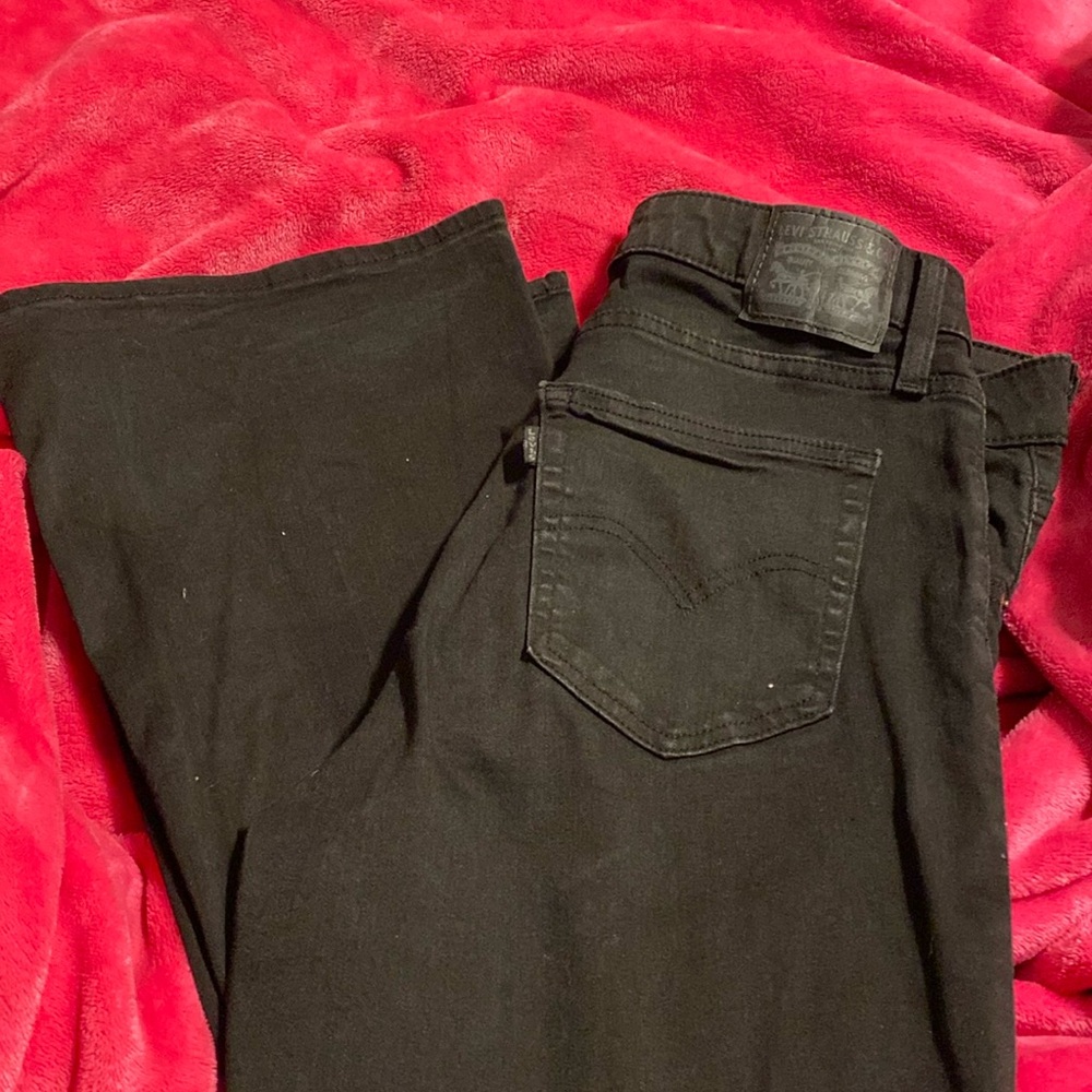 levi, black wide leg jeans!